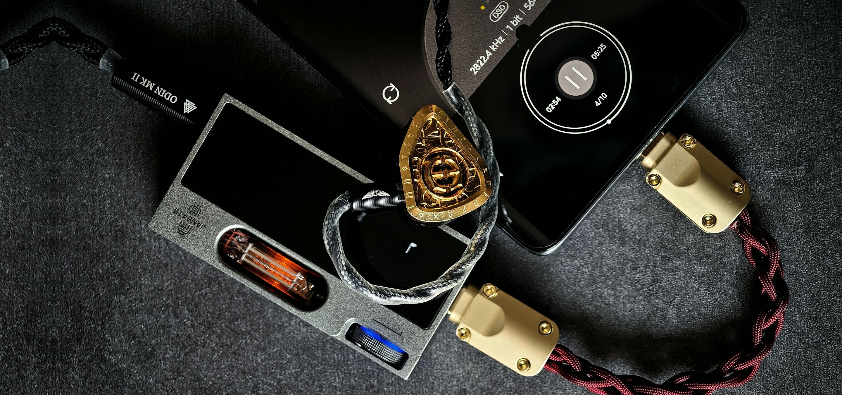 A selection of personal HiFi players and earphones
